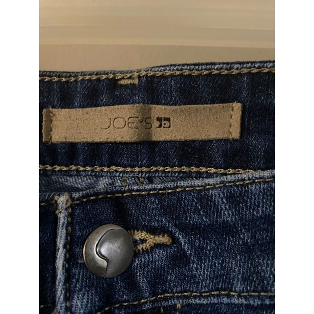 Joe's Jeans Distressed Dark Blue Frayed Hem Ankle Jeans - Picture 2 of 5